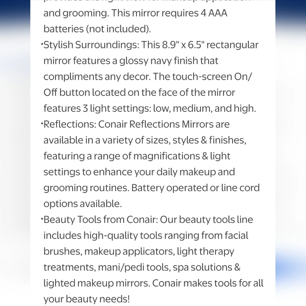 Conair Unfiltered Vibes LED Touchscreen Lighted 1X Magnification Vanity Mirror